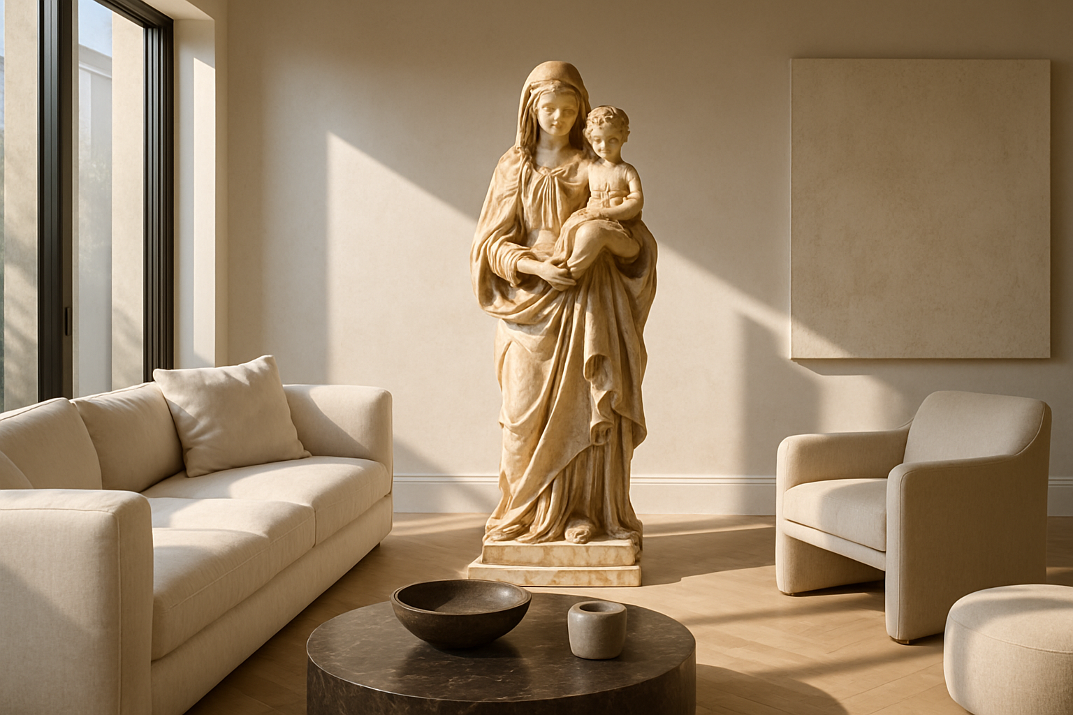 Curating Timeless Grandeur: Integrating Vintage & Religious Marble Art into Modern Luxury