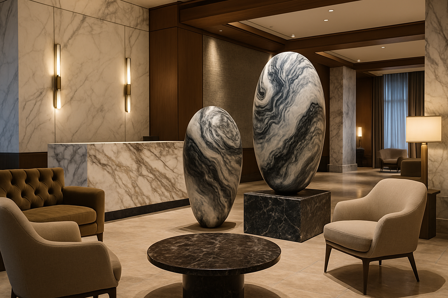 Luxury Hotel Interior Design: Statement Marble Pieces
