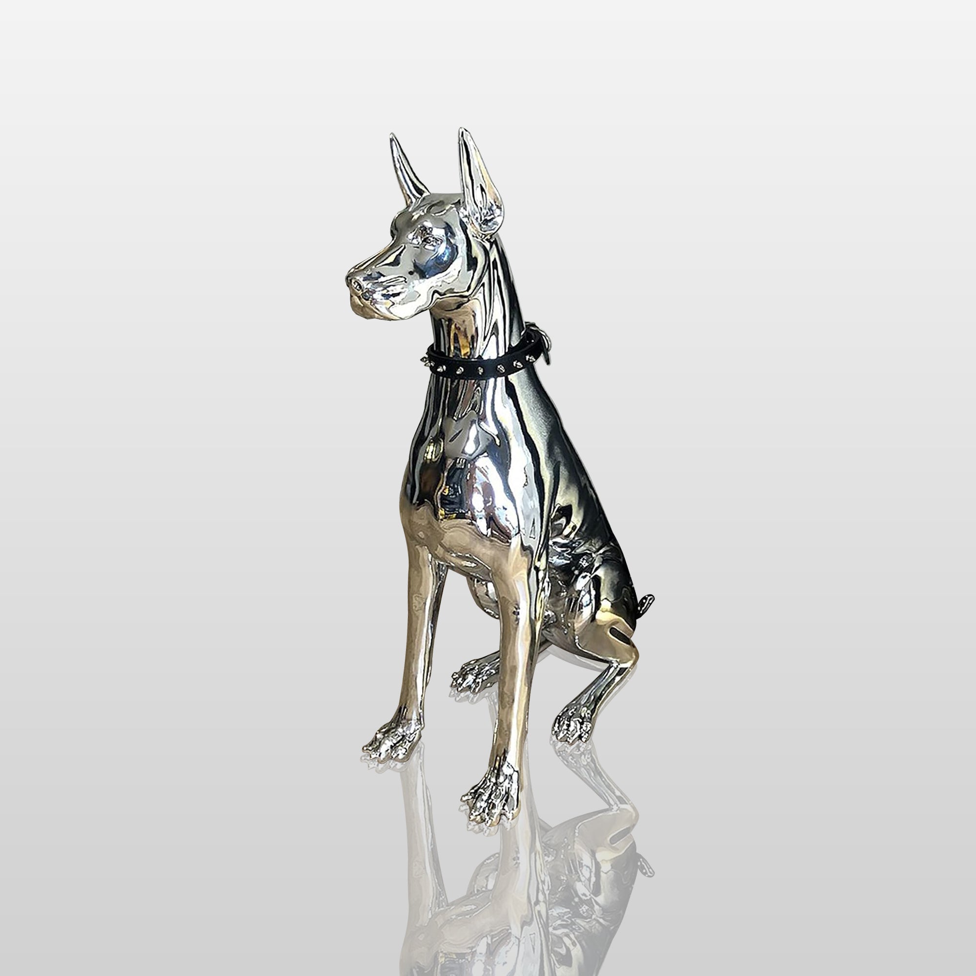 PREMIER Doberman Statue Modern Custom Stainless Steel Dog Sculpture PSSS-002