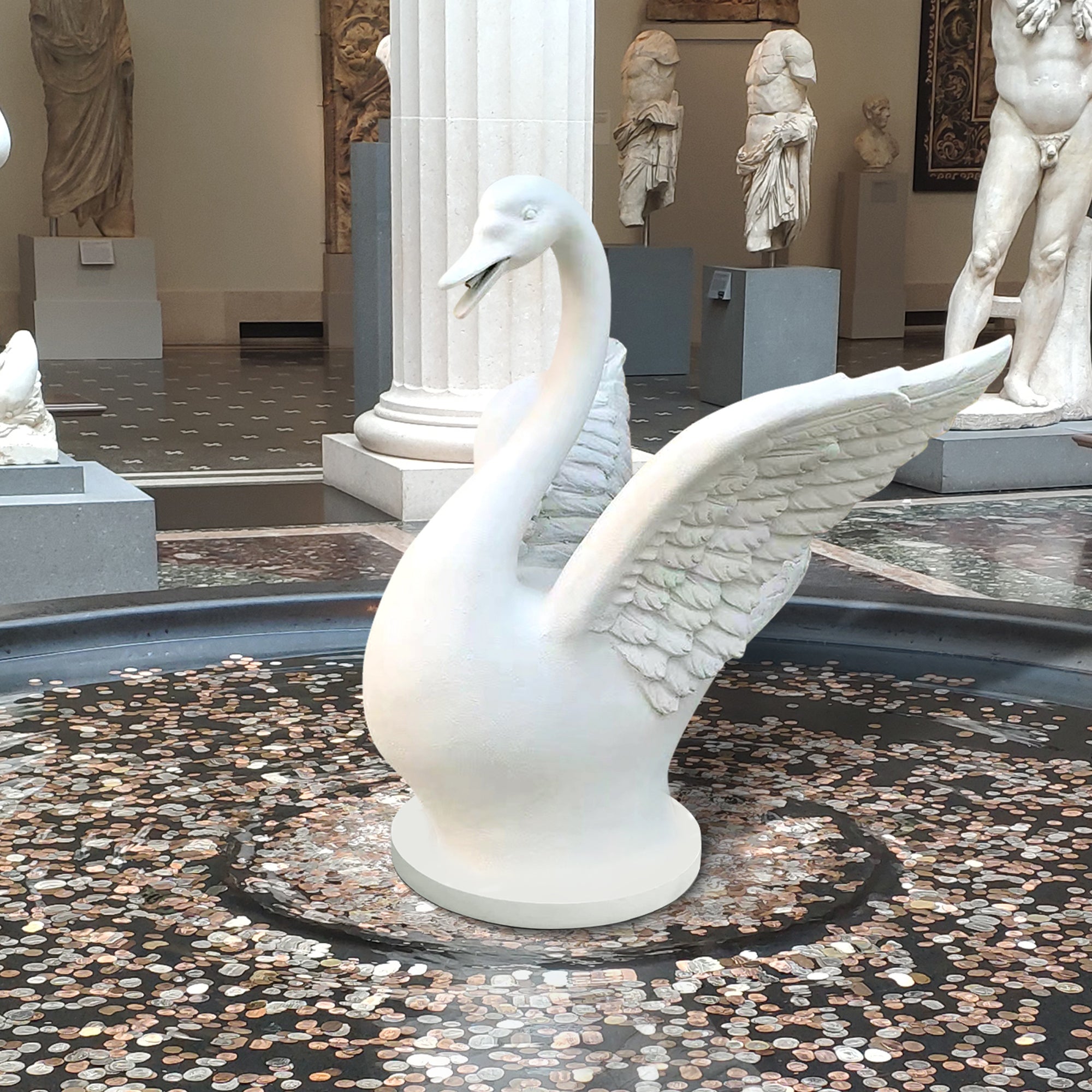 PREMIER Fiberglass Swan Sculpture Custom Garden Decoration PSF-009