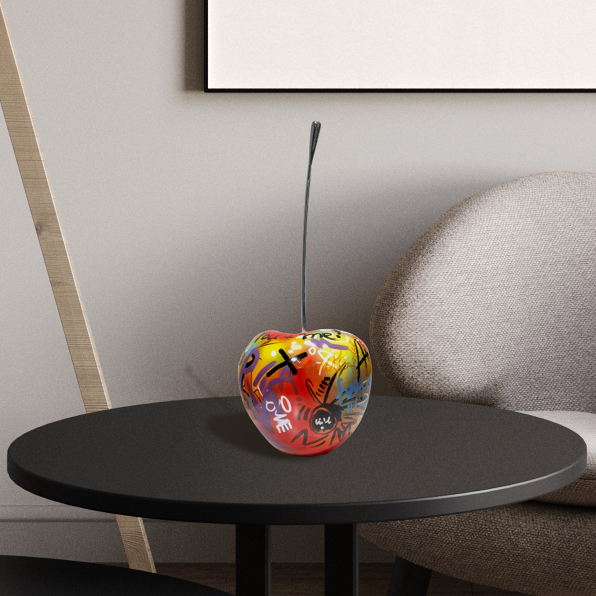 PREMIER Modern Fiberglass Desktop Sculpture Cherry Graffiti Art PSF-020