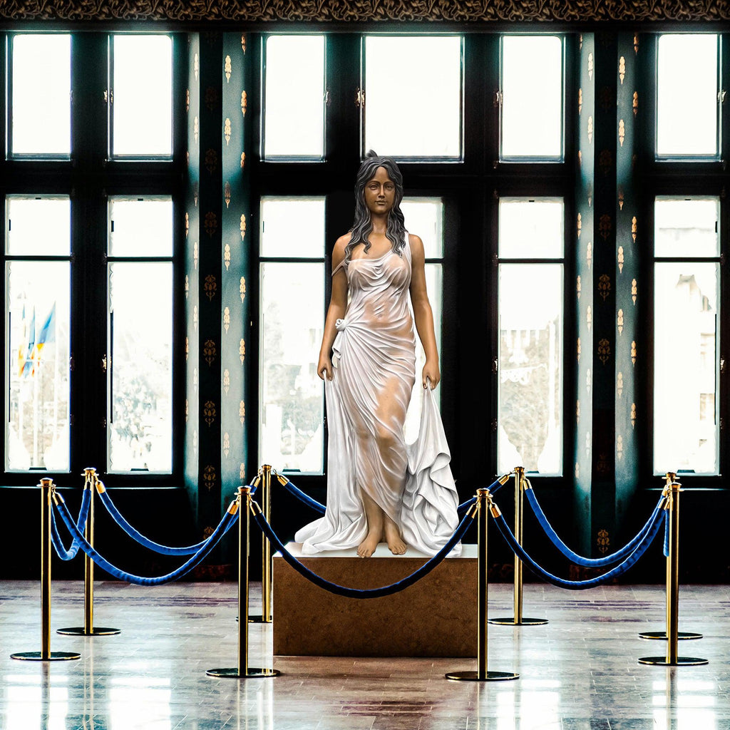 PREMIER Modern Fiberglass Statue of Women Wearing Transparent Skirt Custom Sculpture PSF-023