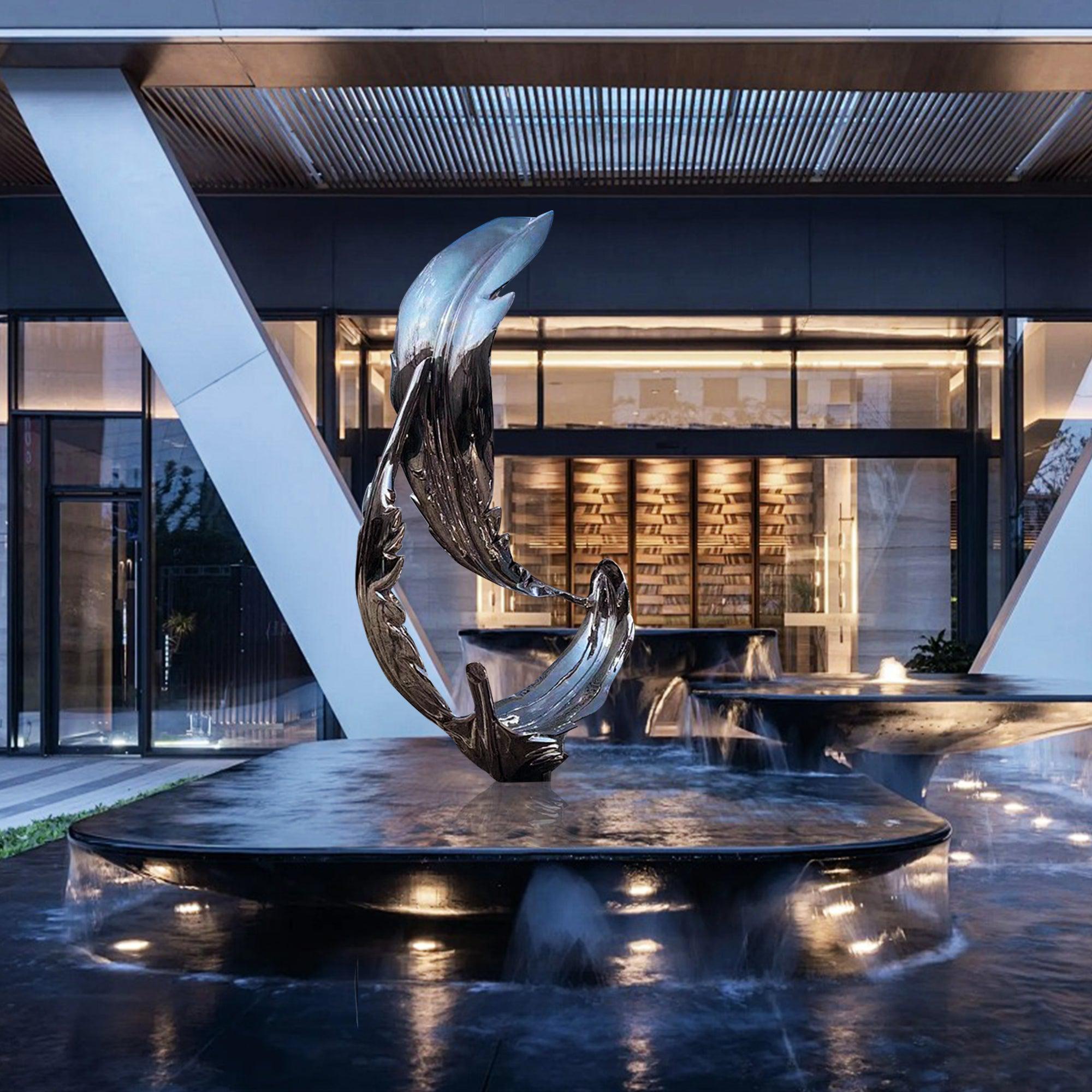 PREMIER Stainless Steel Sculpture Large Falling Feathers Sculpture for Art PSLSS-008