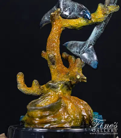 Twin Dolphin Bronze Statue
