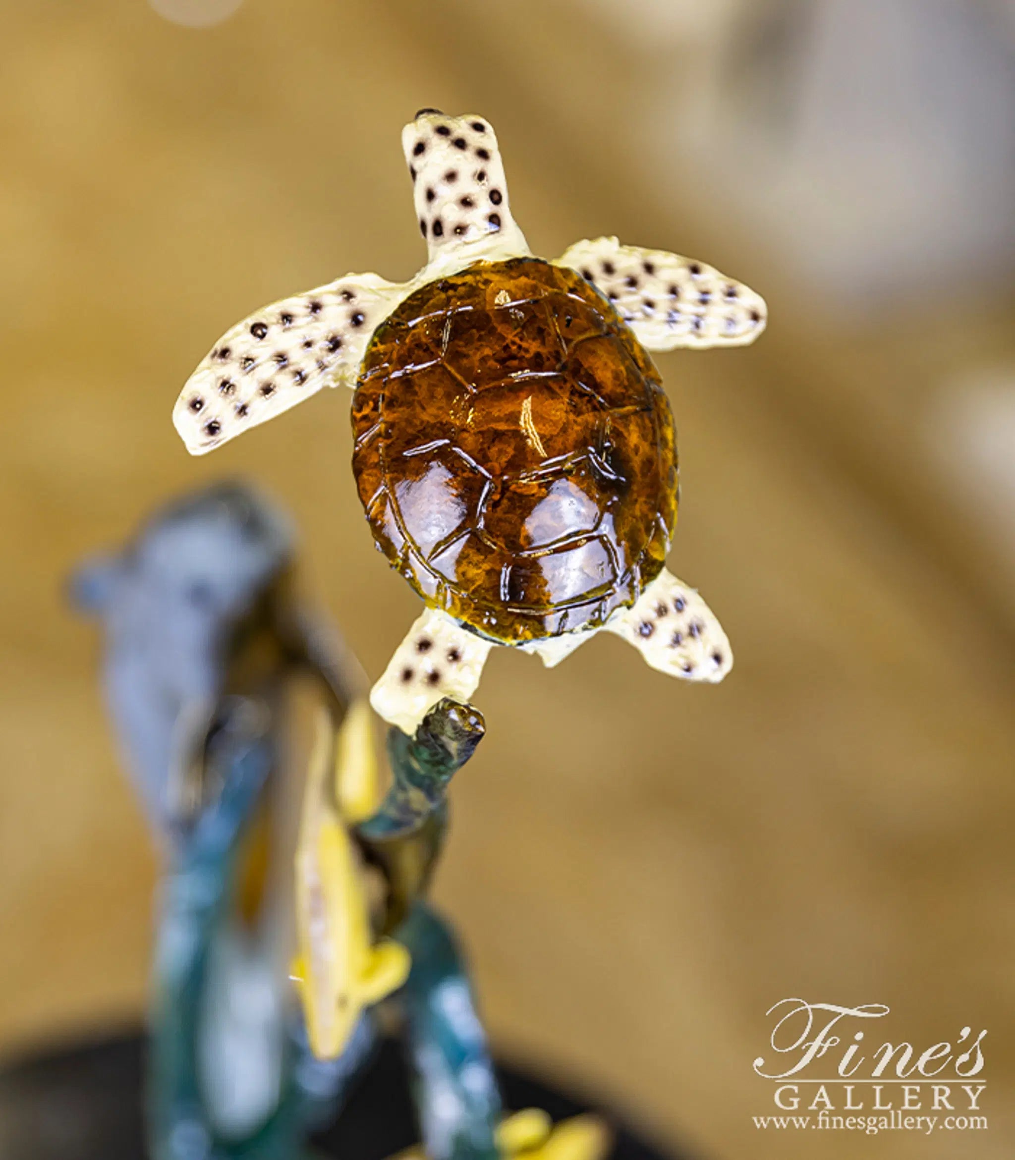 Enamel Bronze Statue - Dolphin, Sea Turtle, Tropical Fish and Stingray Table Decor