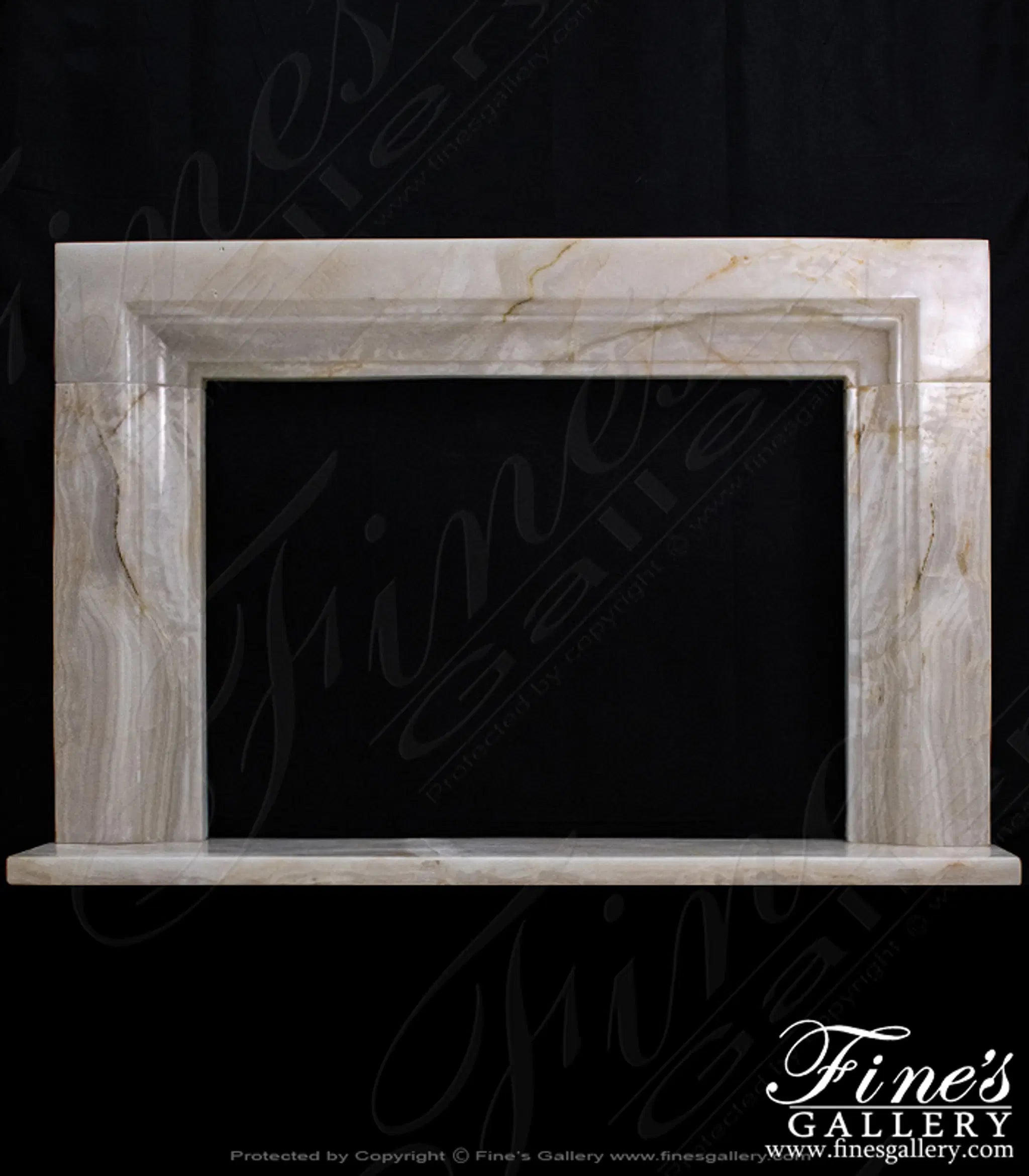 Contemporary Mantel in Light White Onyx